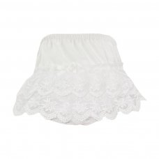 FP28-W: White Frilly Pant (0-18 Months)